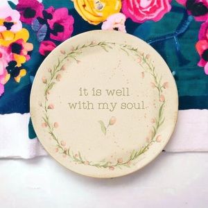 Primitives By Kathy Farmhouse Stoneware Dinner Plate - Floral Border, Rustic